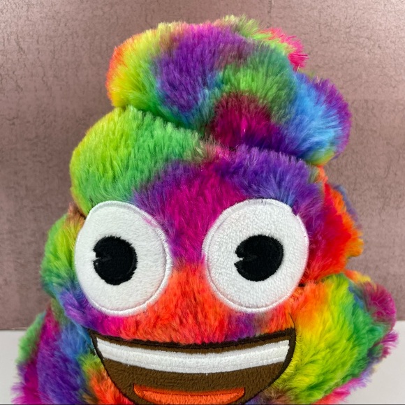 Emoji Colorful Neon Plush Poop Piggy Bank Red Green Soft - Picture 2 of 8